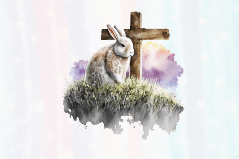 watercolor-easter-cross-with-bunny-clipart-bundle