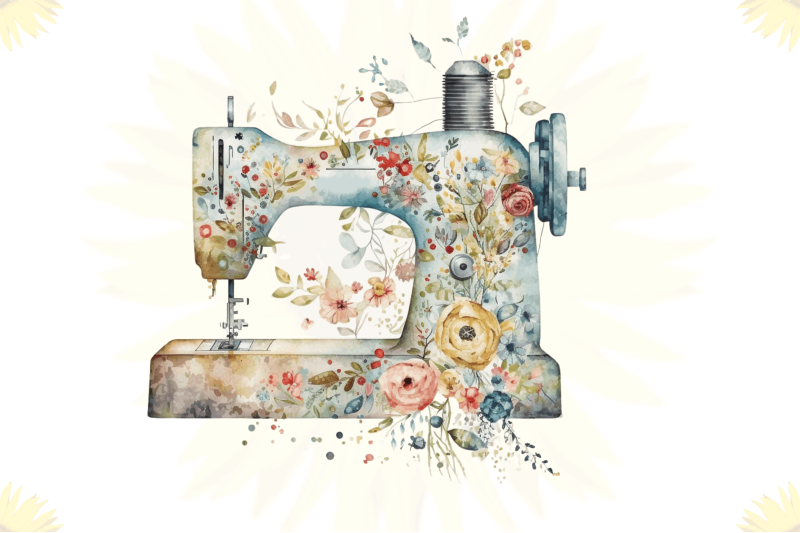 watercolor-floral-sewing-machines-clipart-bundle