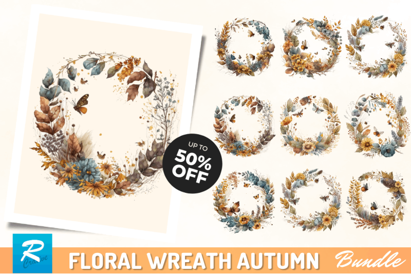 watercolor-floral-wreath-autumn-clipart-bundle