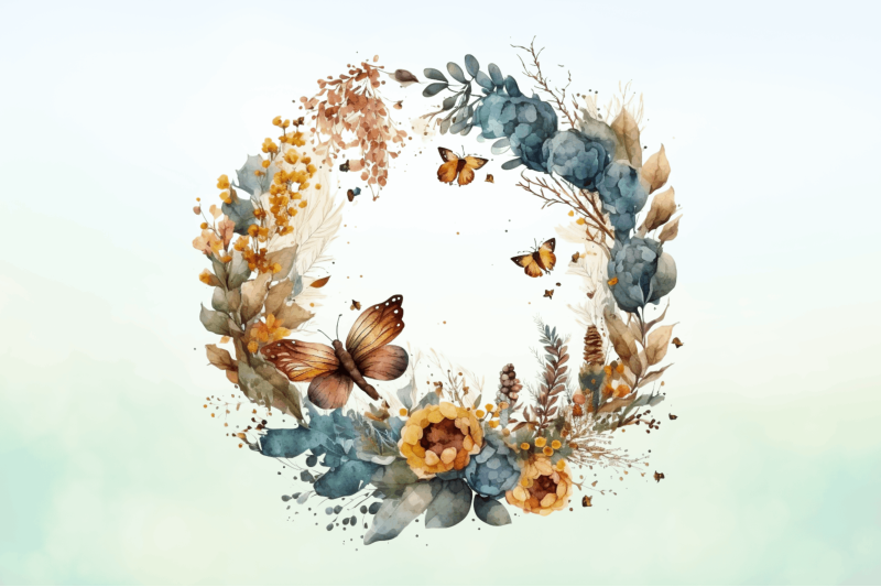 watercolor-floral-wreath-autumn-clipart-bundle