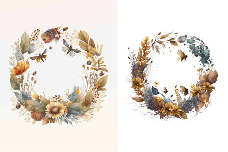 watercolor-floral-wreath-autumn-clipart-bundle