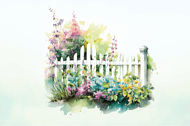 watercolor-garden-floral-fences-clipart-bundle