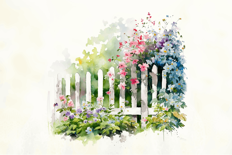 watercolor-garden-floral-fences-clipart-bundle