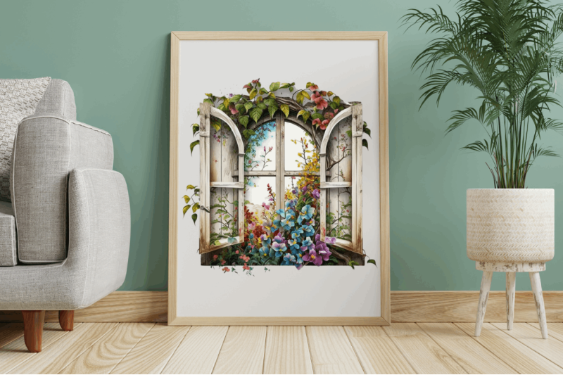 watercolor-floral-window-clipart-bundle