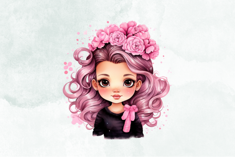 cute-pink-princess-watercolor-clipart