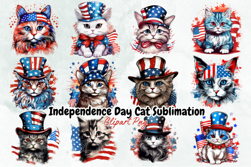 independence-day-cat-sublimation-clipart