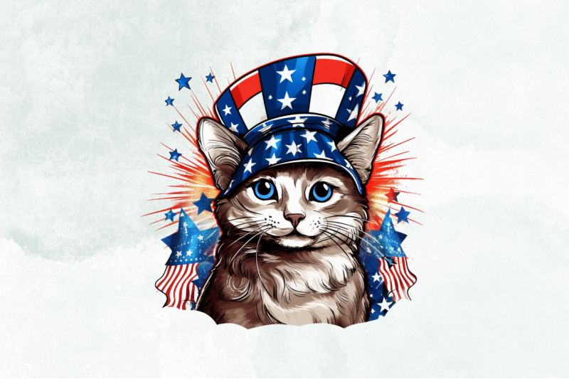 independence-day-cat-sublimation-clipart