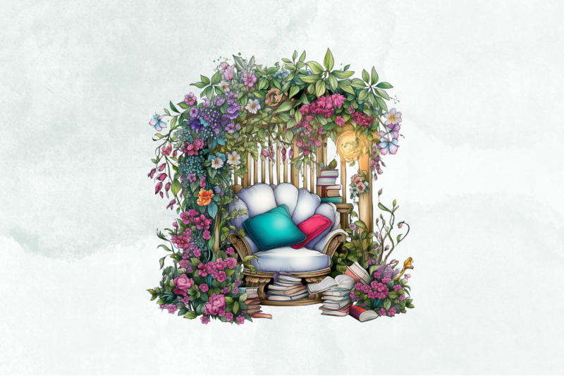 magical-garden-reading-corner-clipart