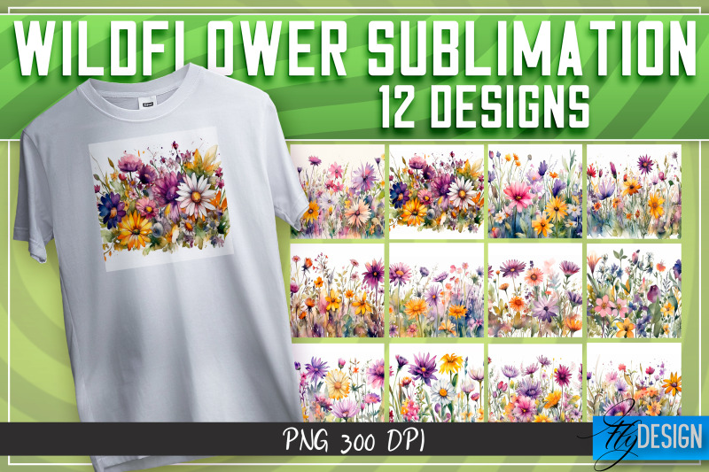 wildflowers-sublimation-happy-design-t-shirt-design