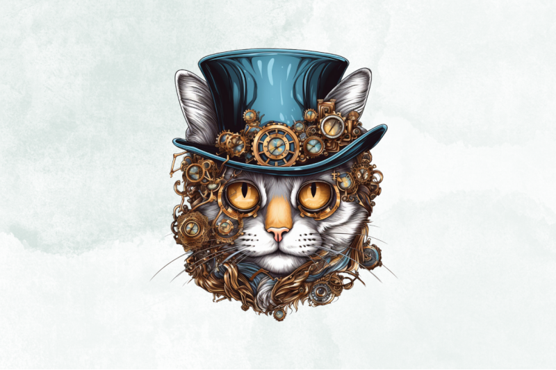 steampunk-cat-sublimation-clipart