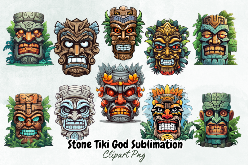 stone-tiki-god-sublimation-clipart