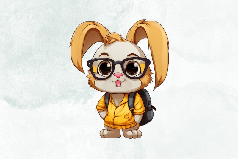 student-bunny-cute-sublimation-clipart