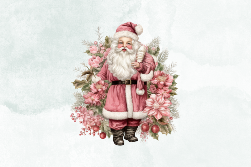 vintage-pink-christmas-santa-sublimation