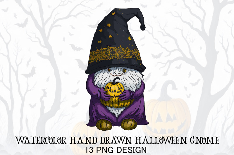 watercolor-hand-drawn-halloween-gnome