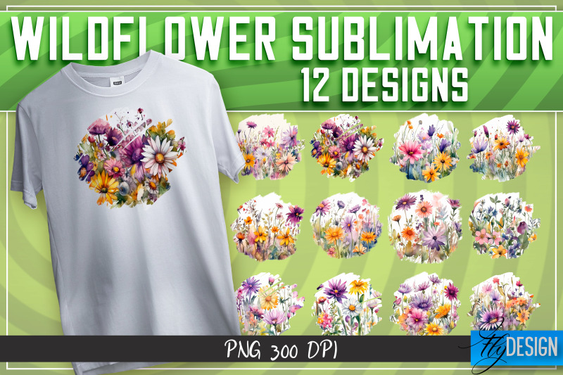 wildflowers-sublimation-happy-design-t-shirt-design