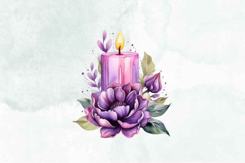 fairy-candle-flower-watercolor-clipart