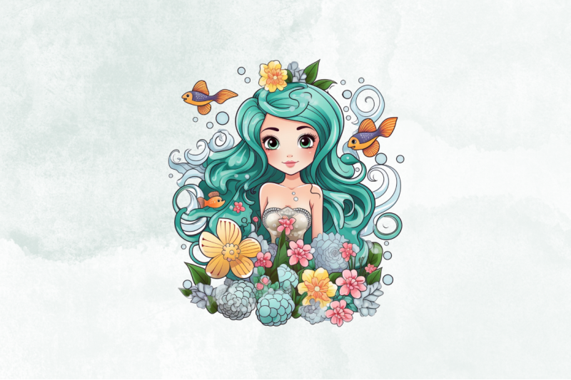 fairy-mermaid-flower-sublimation-clipart