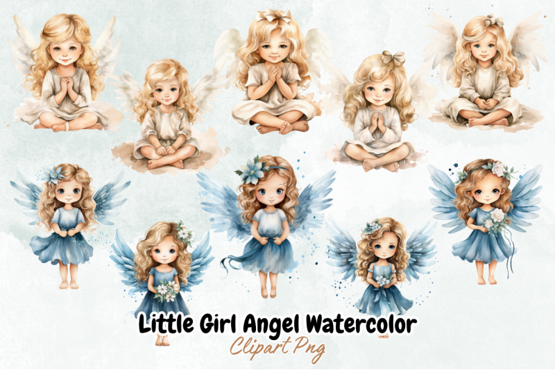 little-girl-angel-watercolor-clipart