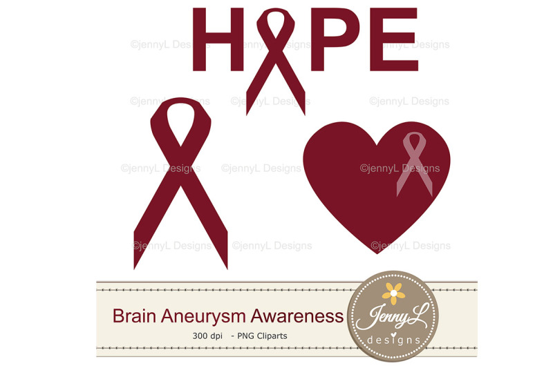 brain-aneurysm-awareness-digital-papers-and-burgundy-ribbon-clipart