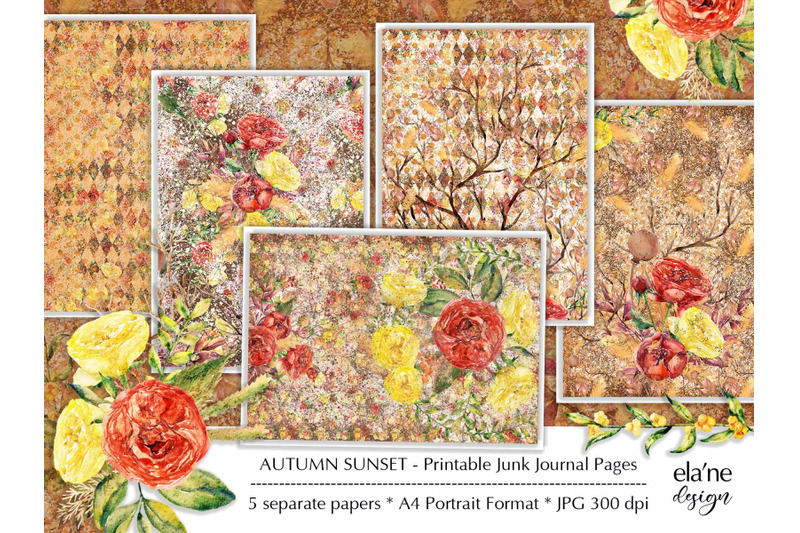 autumn-sunset-printable-junk-journal-pages
