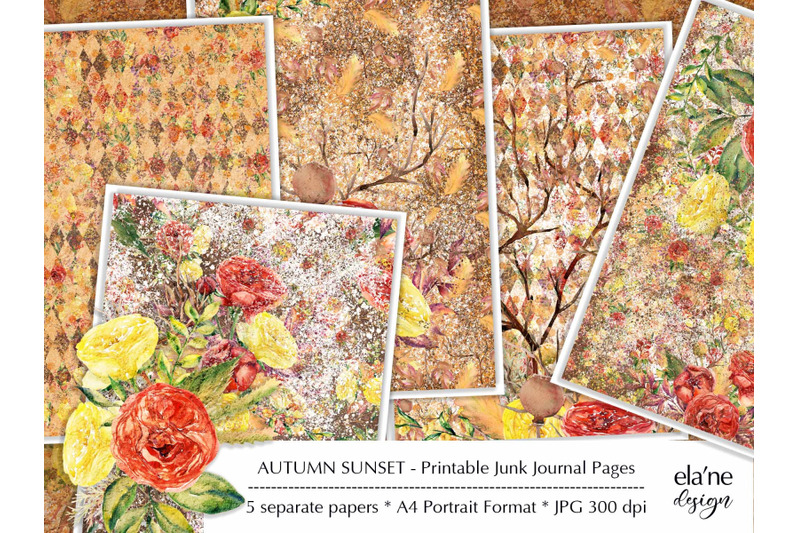 autumn-sunset-printable-junk-journal-pages