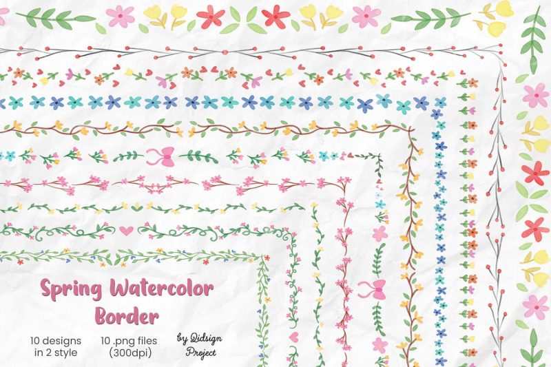 10-spring-watercolor-border-decorative-element-watercolor-brush