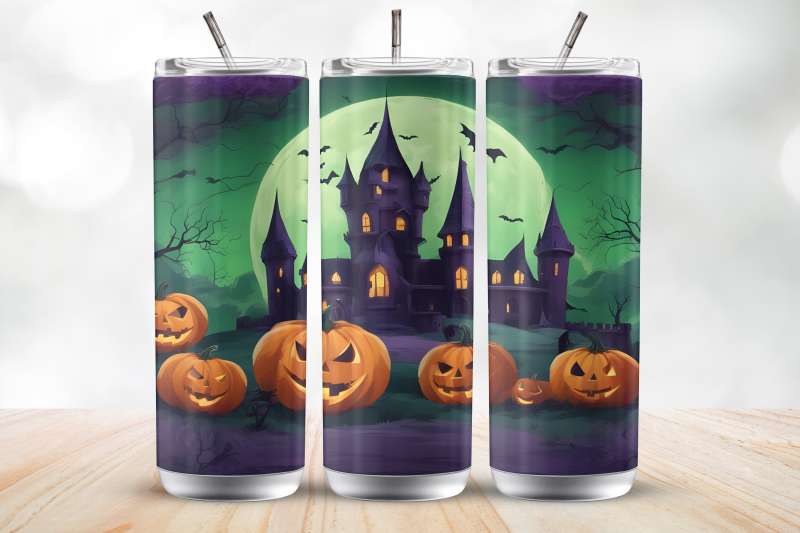 halloween-scary-house-20-oz-tumbler-wrap-sublimation-design
