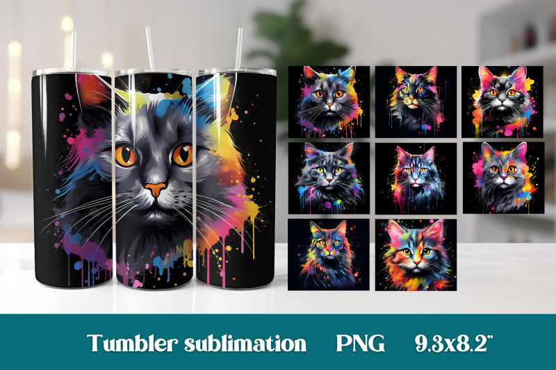rainbow-cat-tumbler-sublimation-bundle-animal-tumbler-wrap