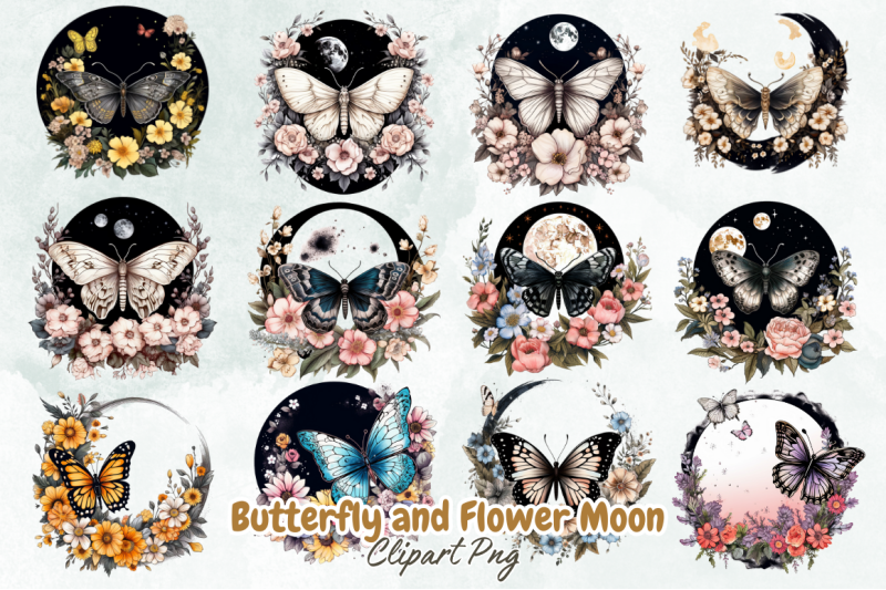 butterfly-and-flower-moon-clipart-bundle