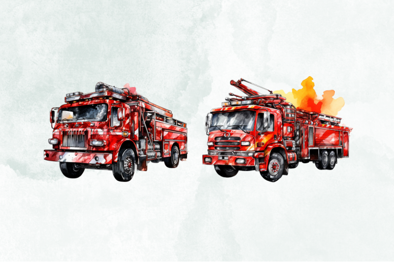 fire-truck-in-fire-watercolor-clipart