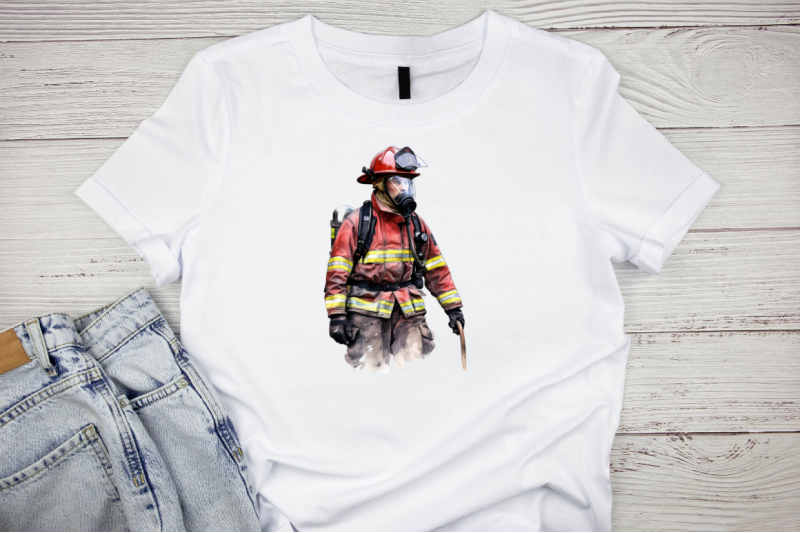 fireman-watercolor-clipart-bundle