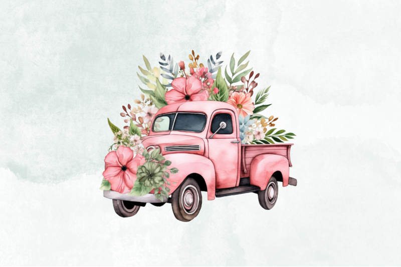 vintage-floral-truck-watercolor-clipart