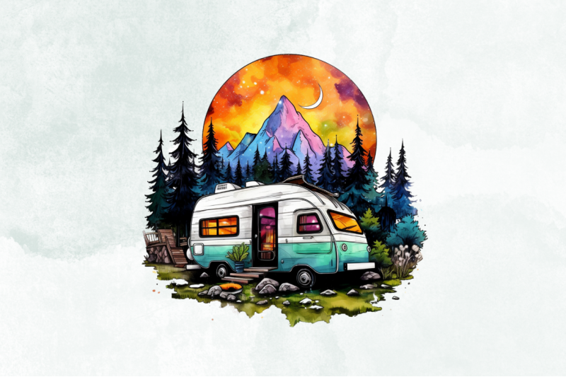 camp-life-watercolor-sublimation-clipart