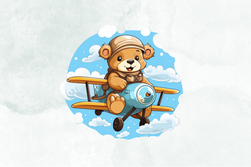 cute-little-bear-flying-on-plane-clipart