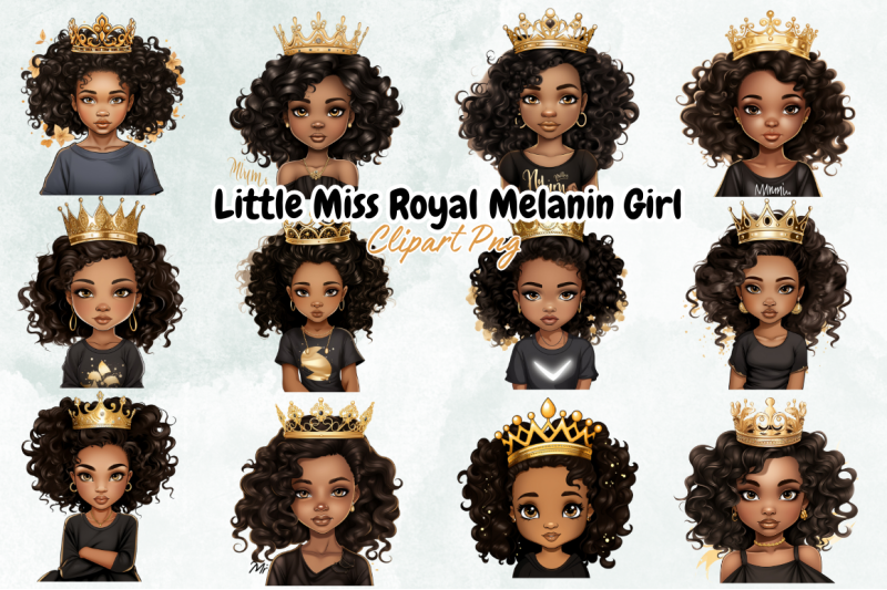 little-miss-royal-melanin-girl-clipart