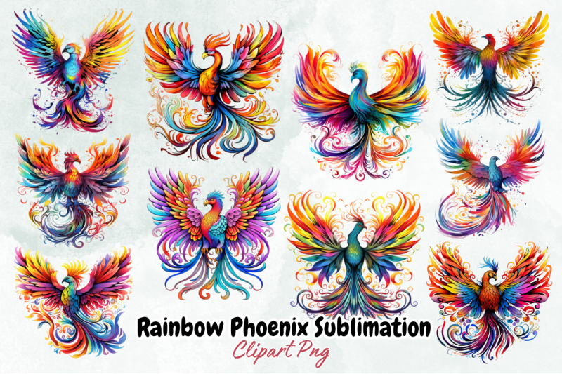 rainbow-phoenix-sublimation-clipart