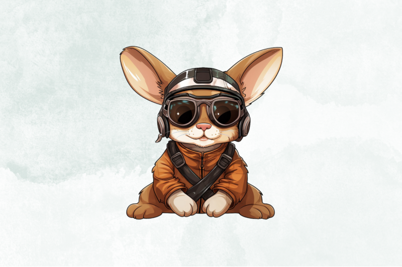 pilot-bunny-cute-sublimation-clipart