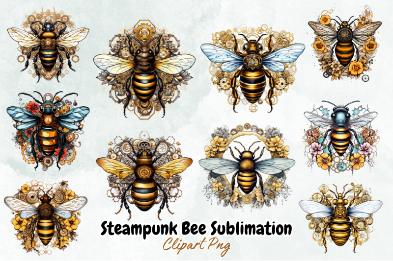 steampunk-bee-sublimation-clipart