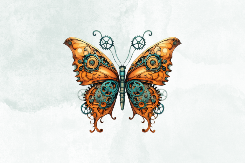 steampunk-butterflies-watercolor-clipart