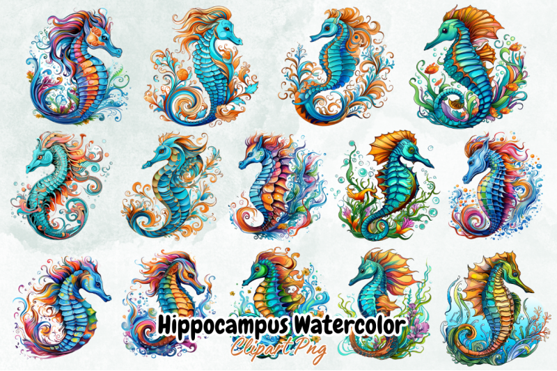 hippocampus-watercolor-clipart