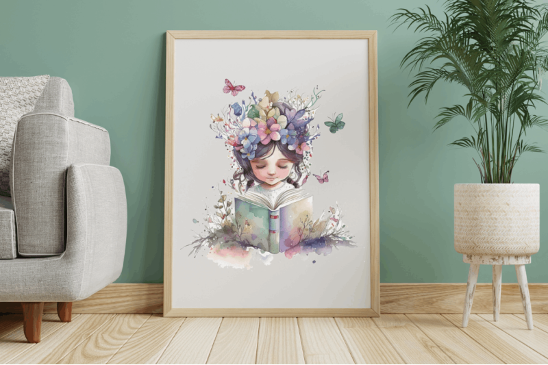 watercolor-cute-bookworm-fairy-clipart-bundle