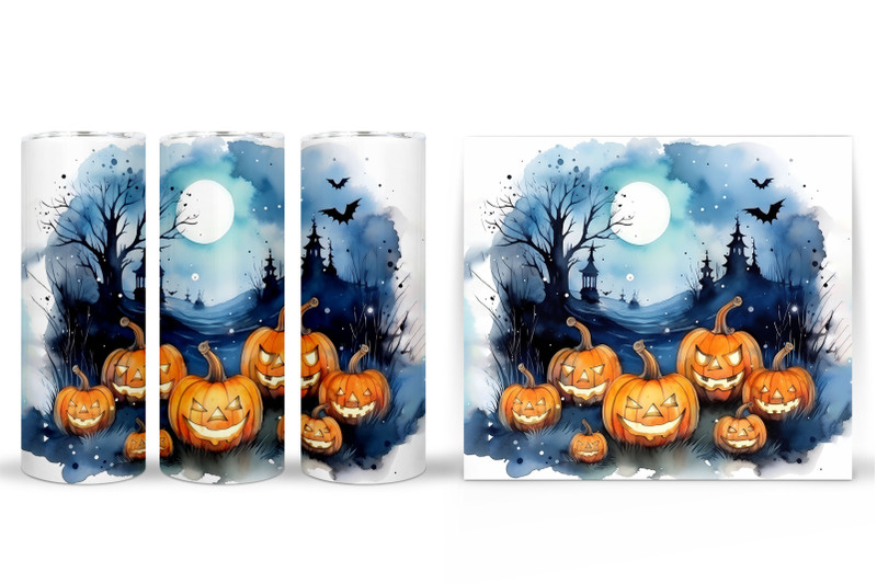 halloween-watercolor-tumbler-halloween-tumbler-wrap-design