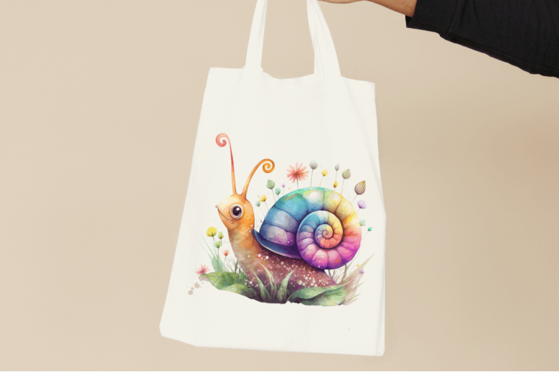 watercolor-cute-fairy-snail-clipart-bundle