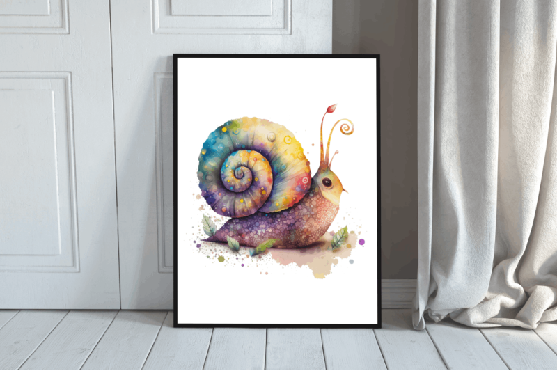 watercolor-cute-fairy-snail-clipart-bundle