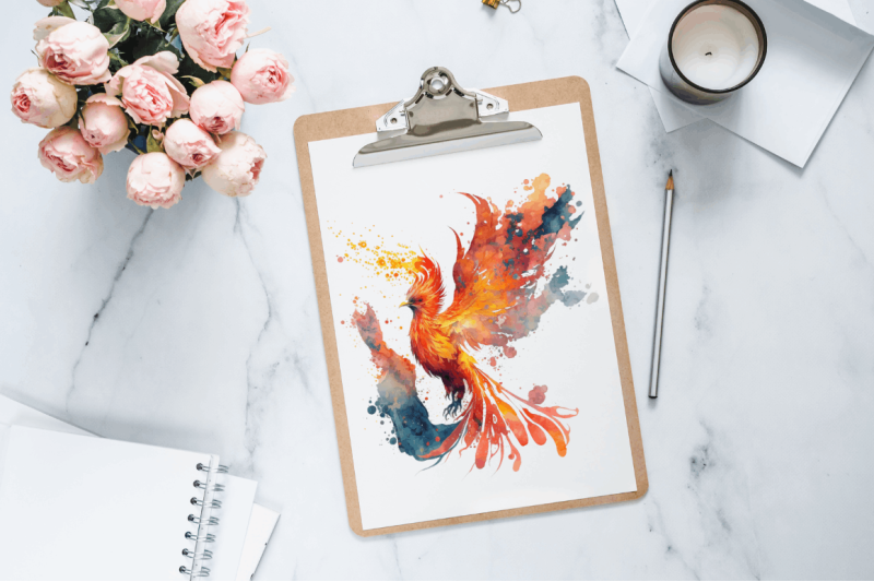 watercolor-fire-phoenix-clipart-bundle