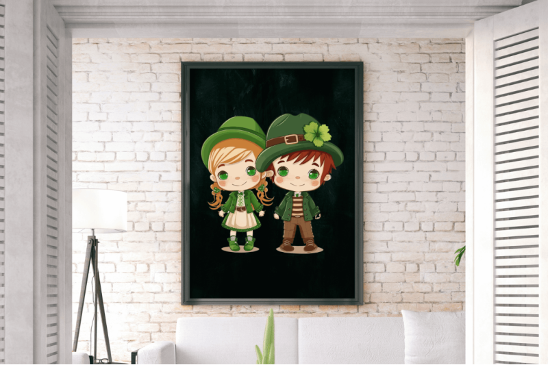 st-patrick-039-s-day-couple-kid-cute-clipart-design