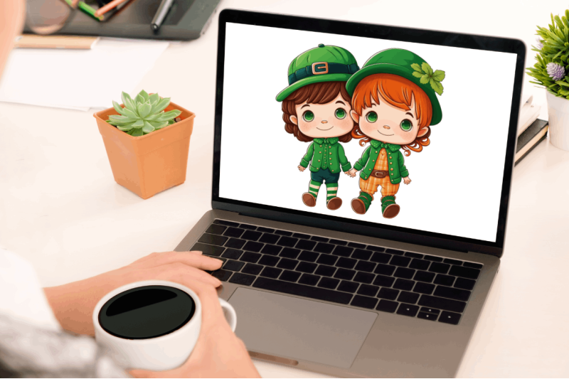 st-patrick-039-s-day-couple-kid-cute-clipart-design