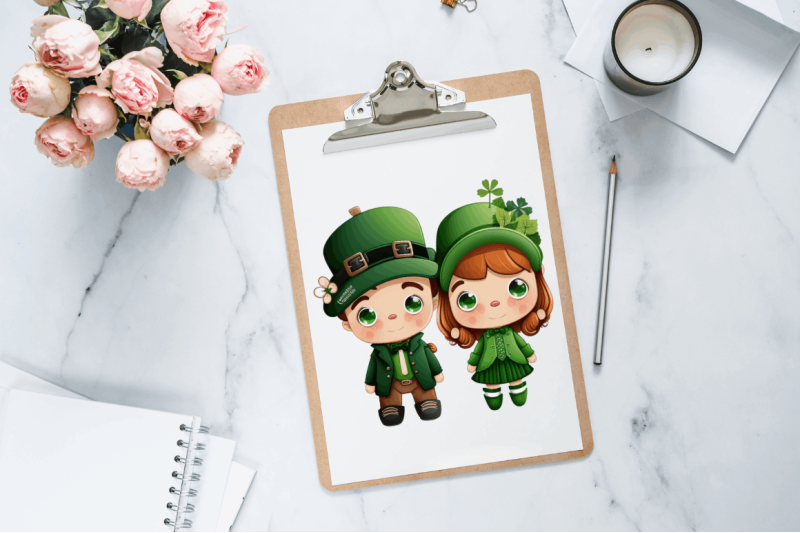 st-patrick-039-s-day-couple-kid-cute-clipart-design