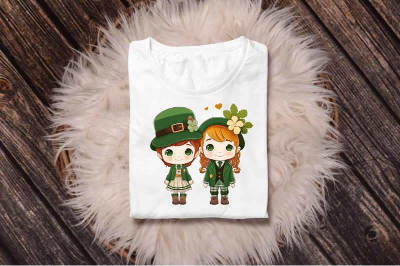 st-patrick-039-s-day-couple-kid-cute-clipart-design