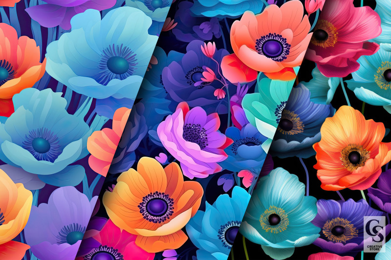 rainbow-anemone-flowers-seamless-patterns